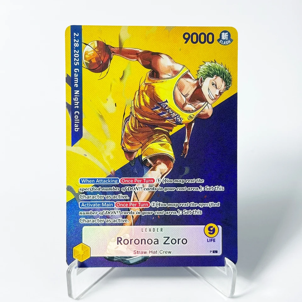 One Piece X Lakers Game Night Custom Card Basketball The Monkey.d
