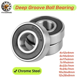 4pcs 6001-2RS Bearing 12x28x8 mm Motor Grade Deep Groove Ball Bearing 6001-2RS 52100 Chrome Steel ABEC-7