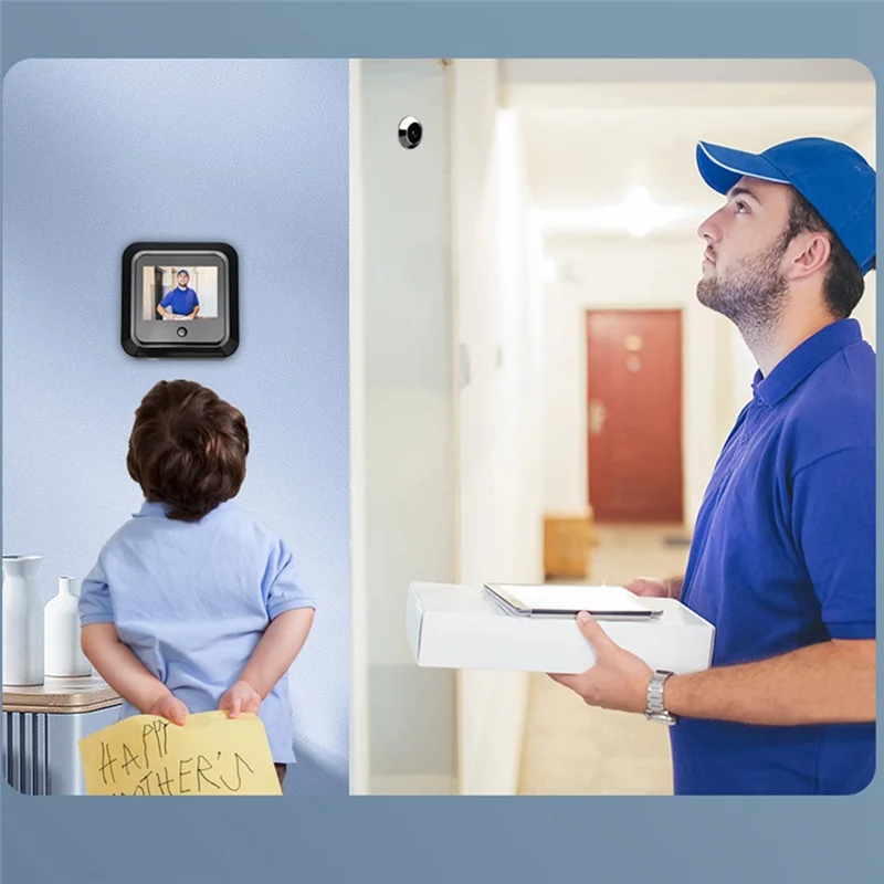 B50B-1Set 2.4 Inch 120° Smart Digital Door Viewer Camera Security Monitor 240X320 HD Visual Doorbell 300000 Pixels Resolution