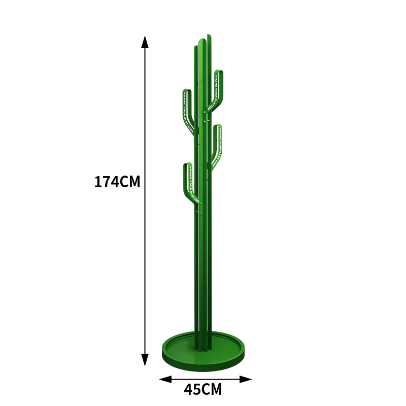 Wrought iron cactus floor-to-ceiling coat rack Vertical hanger at the entrance