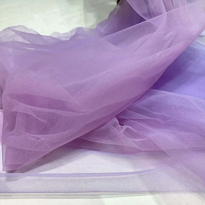 Purple Gradient Mesh Fabric Encrypted Soft Yarn Dress Dress Veil Clothing Designer Fabric