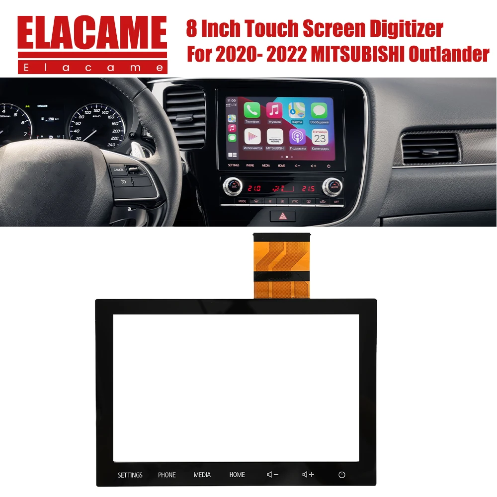 8 Inch Touch Screen Digitizer for Mitsubishi Outlander Radio NAV 2020-2022 Year Media Replacement Parts 8740A040 8740A130