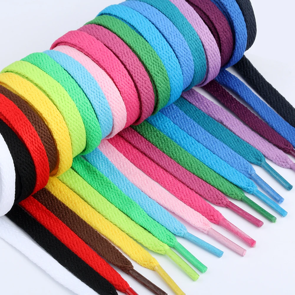 1Pair Flat Shoelaces for Sneakers 26colors Fabric Shoe laces White Black Shoe lace Boot Laces for Shoes Classic Soft Shoestrings