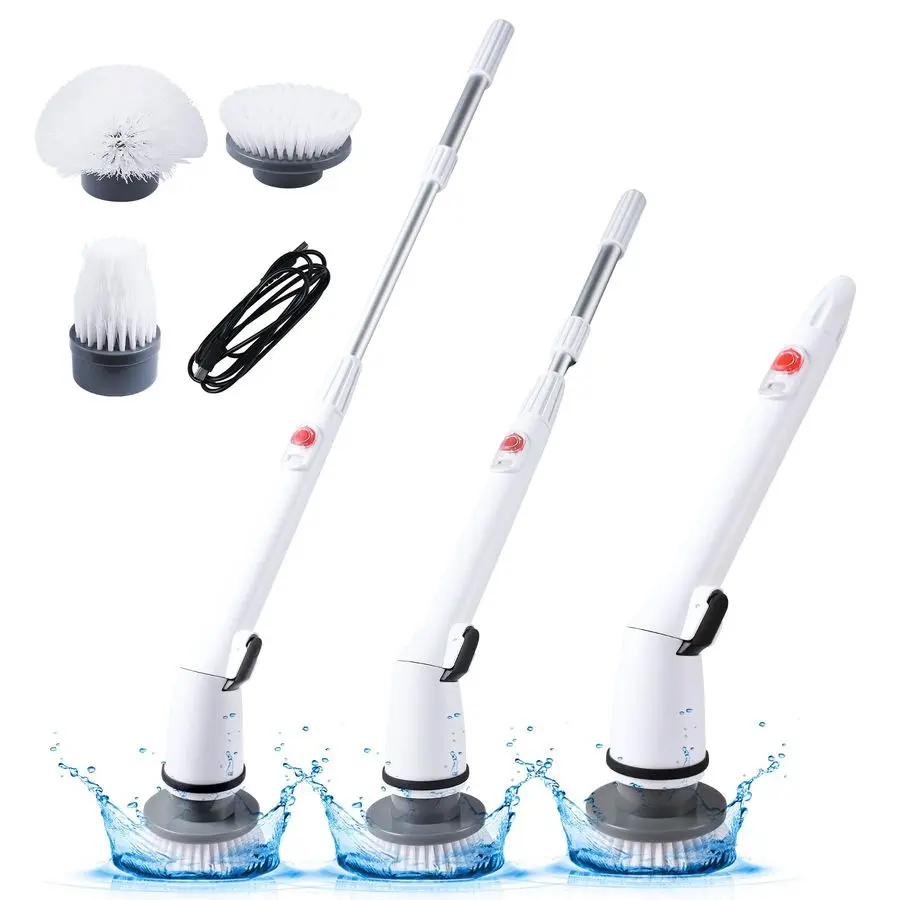 

Electric Spin Scrubber,380RPM High Speed Rotation,Fast ChargingLong Lasting,Power Scrubber with 3 Replaceable Scrubbing Brush He
