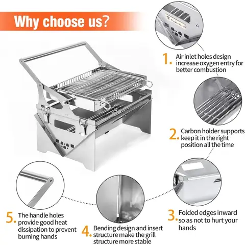 6 best sales कैम्पिंग ग्रिल - №4