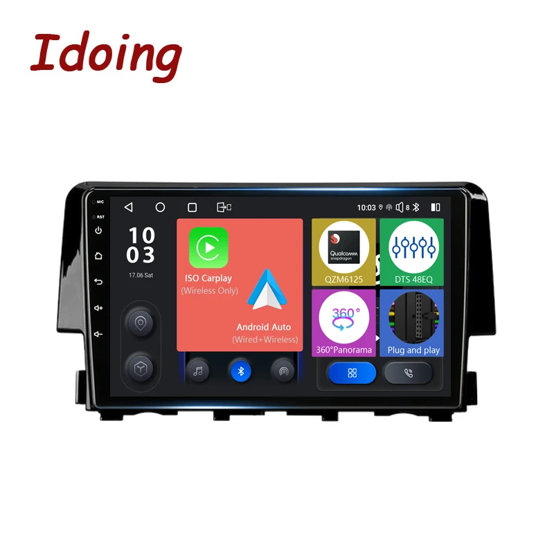 

Idoing 9"Car Android Stereo Head Unit For Honda Civic 10 FC FK 2015-2020 Radio Multimedia Video Player Navigation GPS No 2din