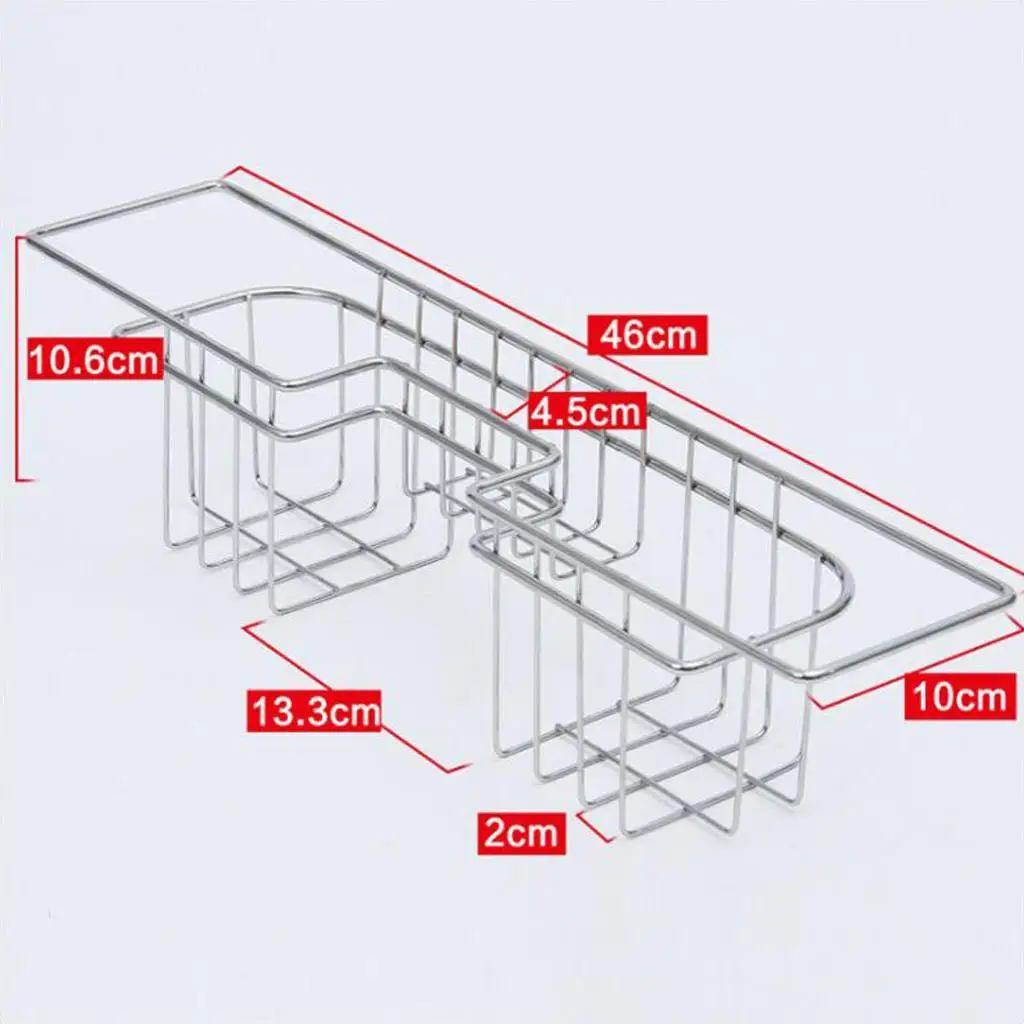 Caddy d'évier de cuisine en acier inoxydable, porte-éponge pour brosse Regina