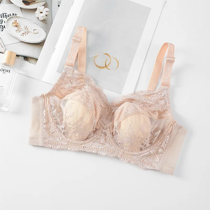 

Ultra-thin Stick On Bra Lace Sexy Plus Size Lingerie For Women Bra Full Cup Bra B C D E F Brasier Mujer Woman Clothes 36 38 48