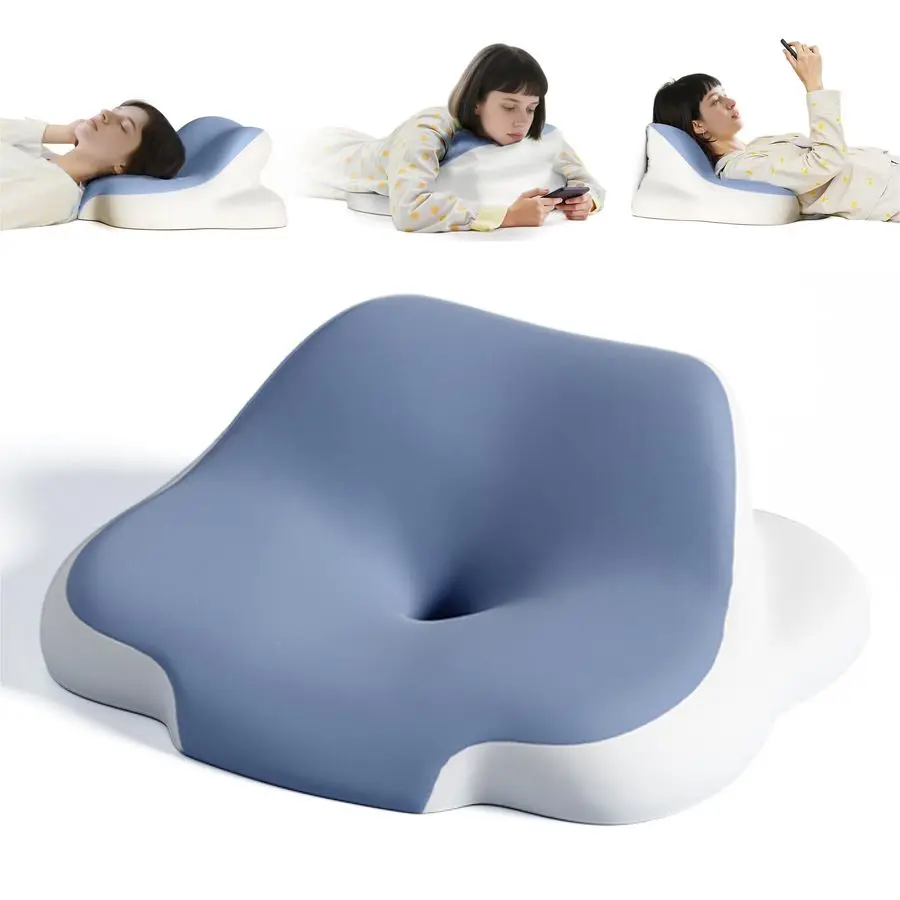 

Подушка из пены с эффектом памяти для кровати, эргономичная подушка на клине для сна, чтения, наклонная, поддержка лежания и спины, подушка для кровати