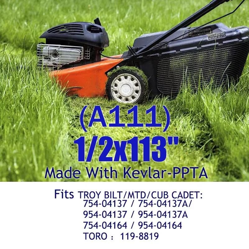 اصنع مع حزام جزازة كيفلر 754-04137 954-04137 119-8819 1/2x113 "(A111) لـ CUB-CADET MTD TROY-BILT TORO MKFLGBB2-A111R27 #2
