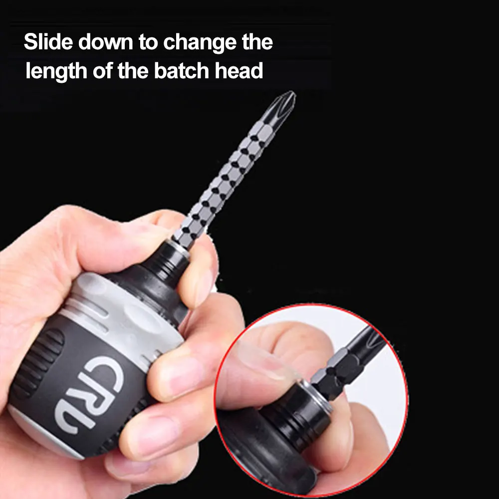 Ratchet Screwdriver Set Mini Rotating Handle Dual-purpose Batch Head Telescopic Screwdriver Detachable Hand Tool Set