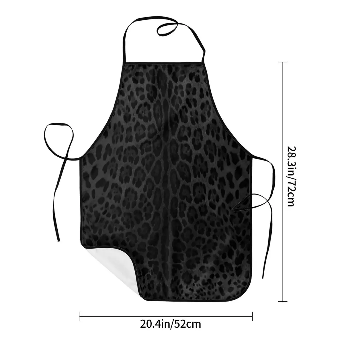 Black Leopard Print Skin Aprons Chef Cooking Baking Tablier Waterproof Bib Kitchen Cleaning Pinafore for Women Men Painting