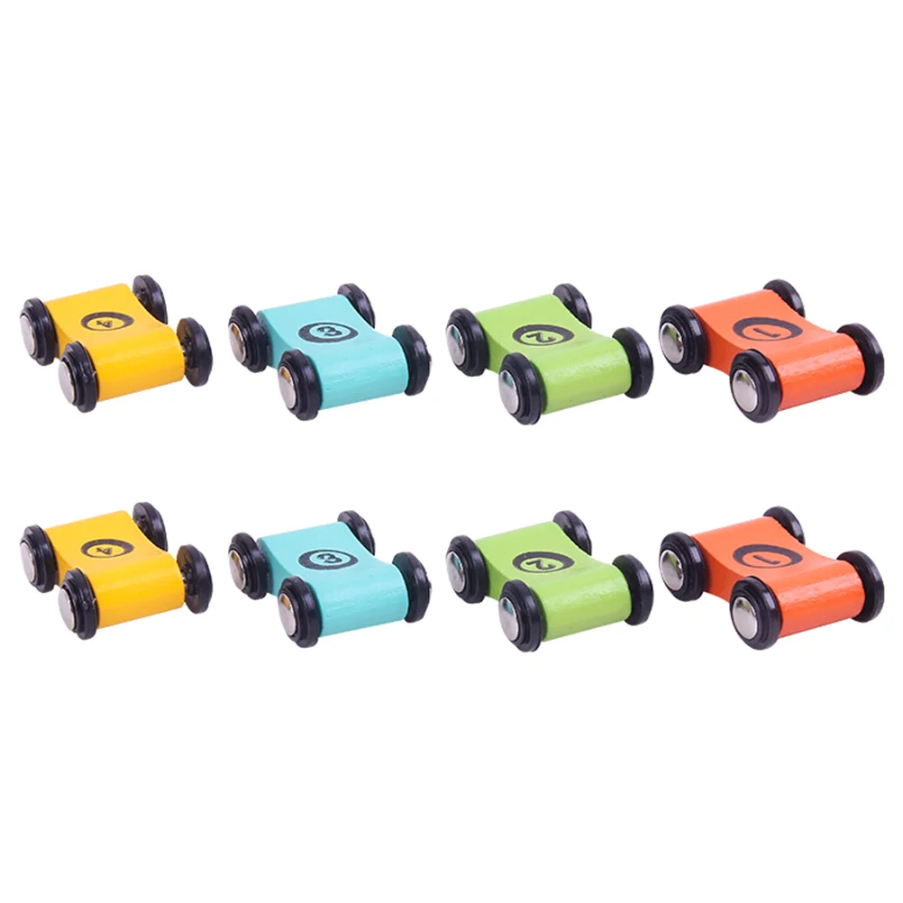 

8 Pcs Funny Race Car Toy Scooter Toys Toddler Racing Miniature Track Wooden Kids Plaything