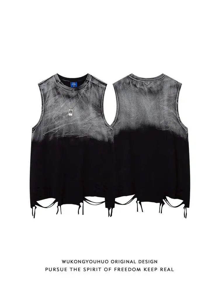 Gothic Punk Tank Top Vest Men's Version Trendy Student Sports Camisole Sleeveless T-shirt