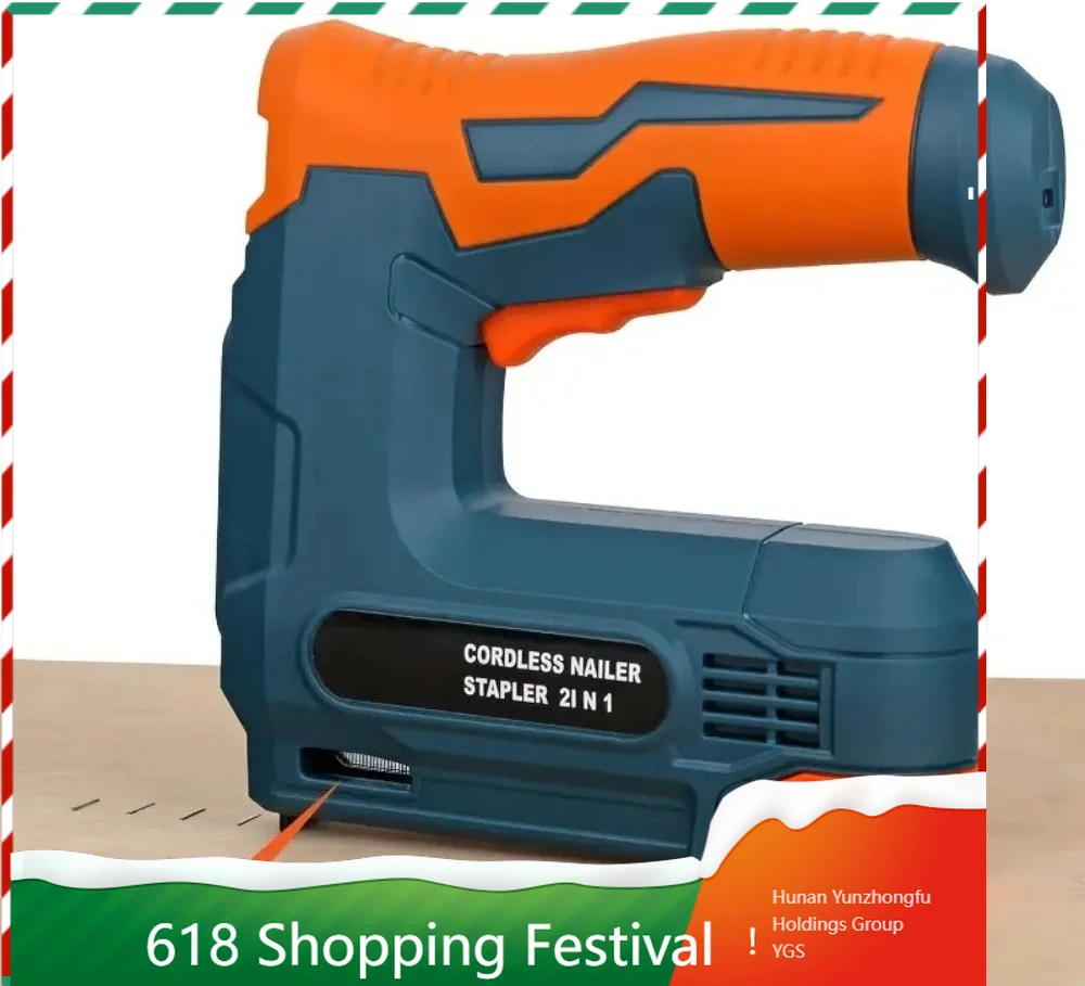 Mini Cordless Lithium Straight Staple Nail Gun Lightweight Shooting Nailer For Carpentry Work