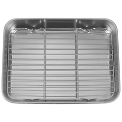 Stainless Steel Baking Tray Baking Pan Oven Pan With Rack Stainless Steel Bakeware Kitchen Accessories Baking Dishes Pans Cake