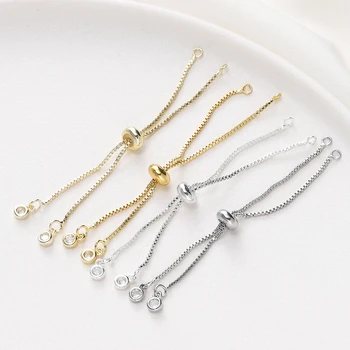 2/4 pz 5/7/12 cm 14 K/18 K Color Oro Ottone Placcato Catene Cursore Regolabili Per Il Braccialetto FAI DA TE Che Fanno gioielli che fanno accessori