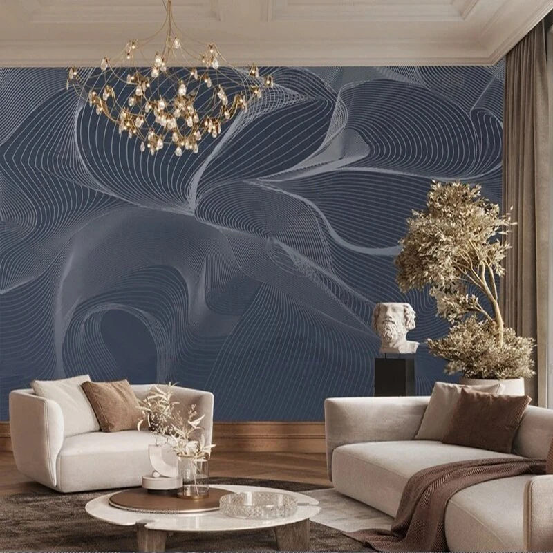 Modern simple and high-end ink-patterned ethereal decorative pictures TV luxury home bedroom background wall