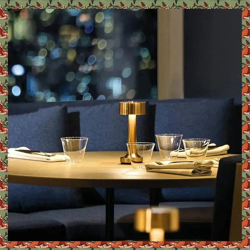 

ABLQ 3X Retro LED Rechargeable Touch Metal Table Lamp 3 Colors Dimmable Ambient Lights Desk Lamp Bar Room Decor Night Light