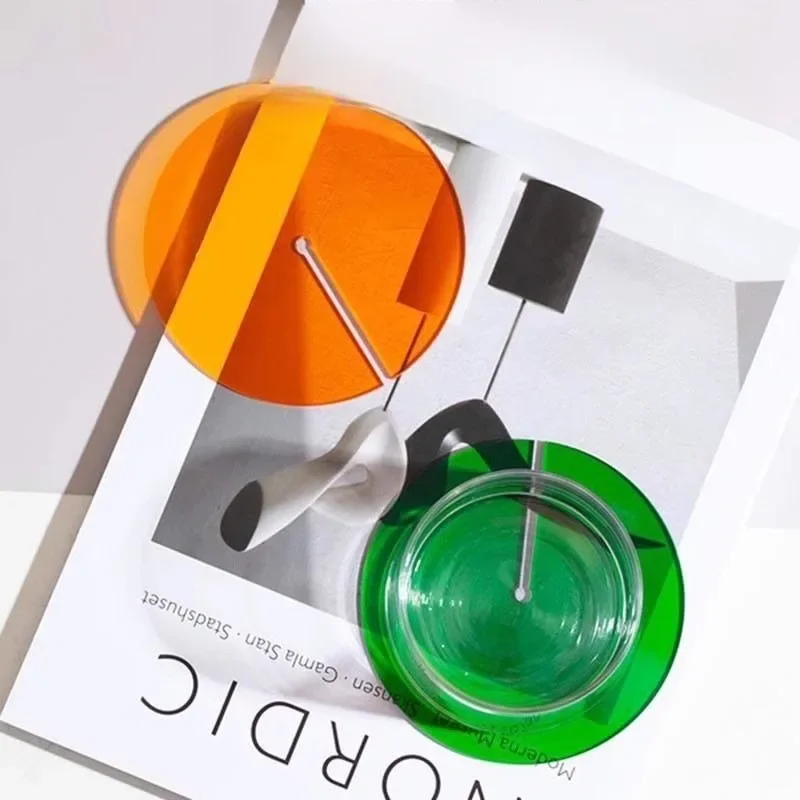 Cute Colorful Acrylic Cup Mat Anti-slip Cup Coaster Cushion Holder Drink Cups Placemat Multiple Colors Coffee Pad