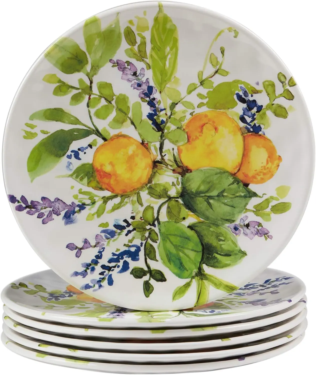 

Lemon Zest Melamine 9" Salad/Dessert Plates, Multicolor, Medium, Set of 6