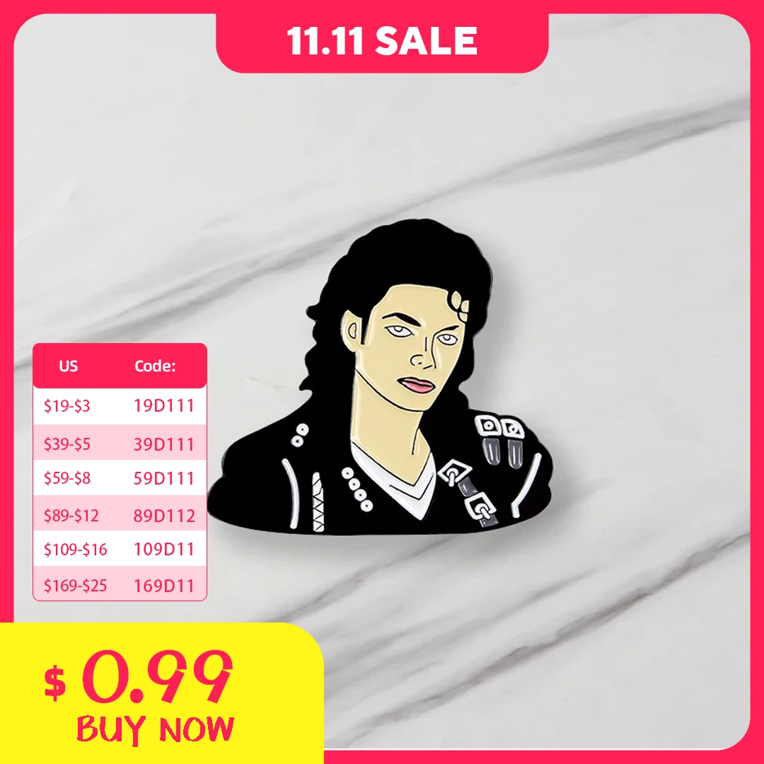 Lapel Pin Michael Joseph Jackson Button Pin Clothes Badge Punk Vintage Jewelry Gift For Friends Who Likes Music