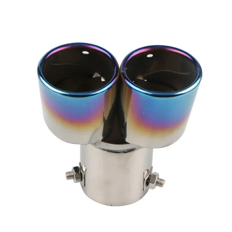 

General Motors Tailpipe One Out Two Baked Blue Model Accessories Stainless Steel Exhaust Nozzle Muffler Rear Double Pipe Nozzle