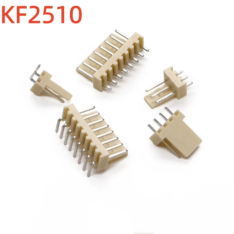 50PCS KF2510 Connector Straight Pin Socket Curved Pin Socket 2.54MM 2A 3AW 4 5 6 8 10 12P
