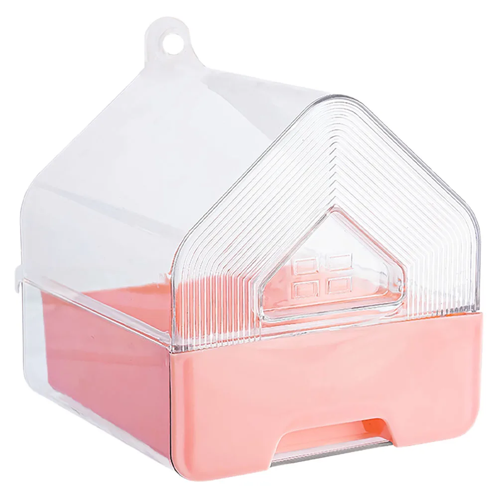 

1pcs Parrot Bath Tub Bird Cage Hanging Bathtub Pink Shower Outdoor Pet Bathing Transparent Drawer Design Saves Space Portable