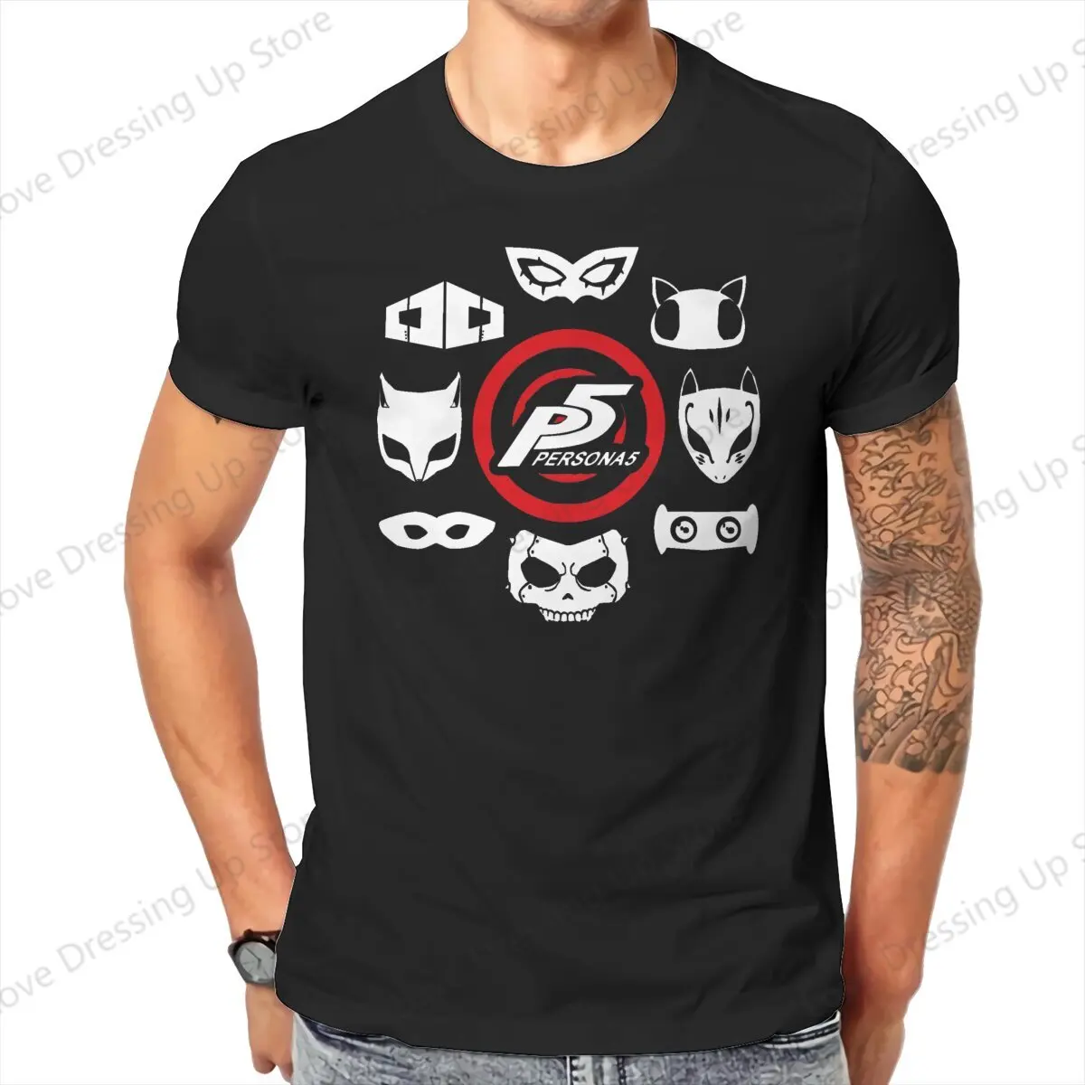 Persona 5 100%Pure Cotton Sport Men T-Shirt Phantom Thieves Short sleeve Tshirts O-Neck Tee Funny Tops