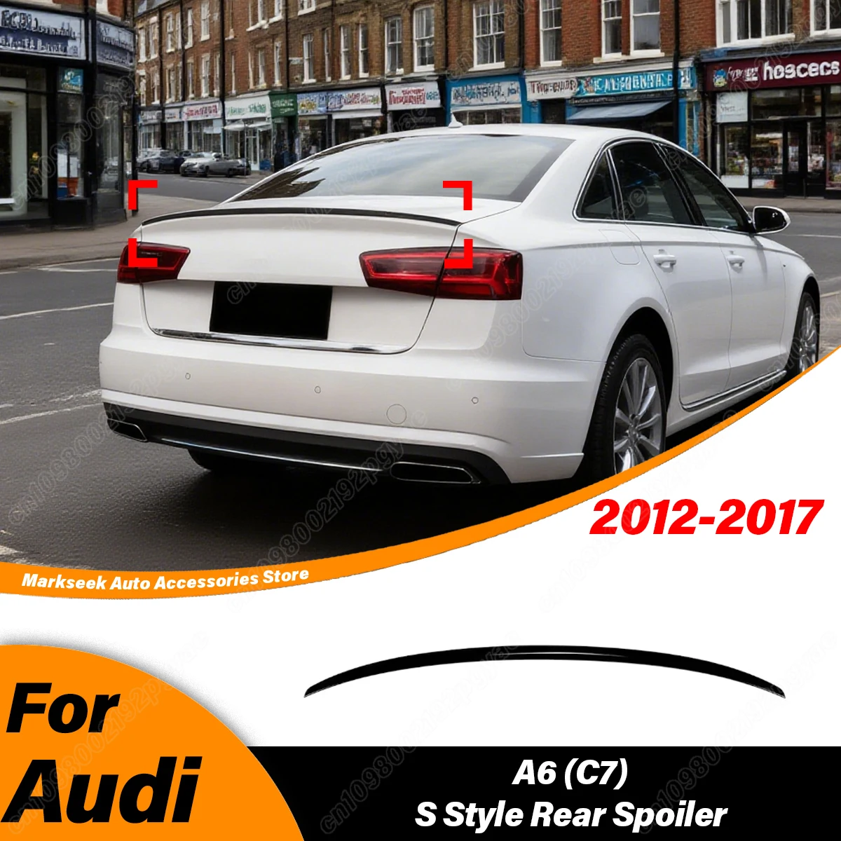 

Для Audi A6 S6 C7 2012 2013 2014 2015 2016 2017 автомобильный S стиль задний багажник спойлер сплиттер украшение кузова комплект модификации