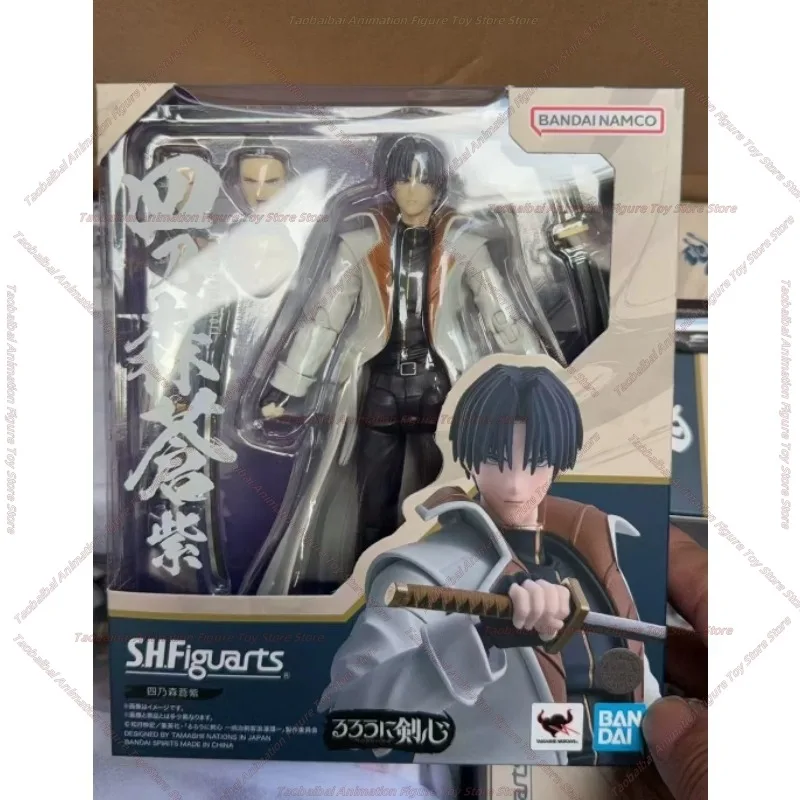 Bandai SHF Rurouni Kenshin Meiji Swordsman Romantic Tale Shinomori Aoshi Poseable Action Figure Toy Collectible Gift in Stock