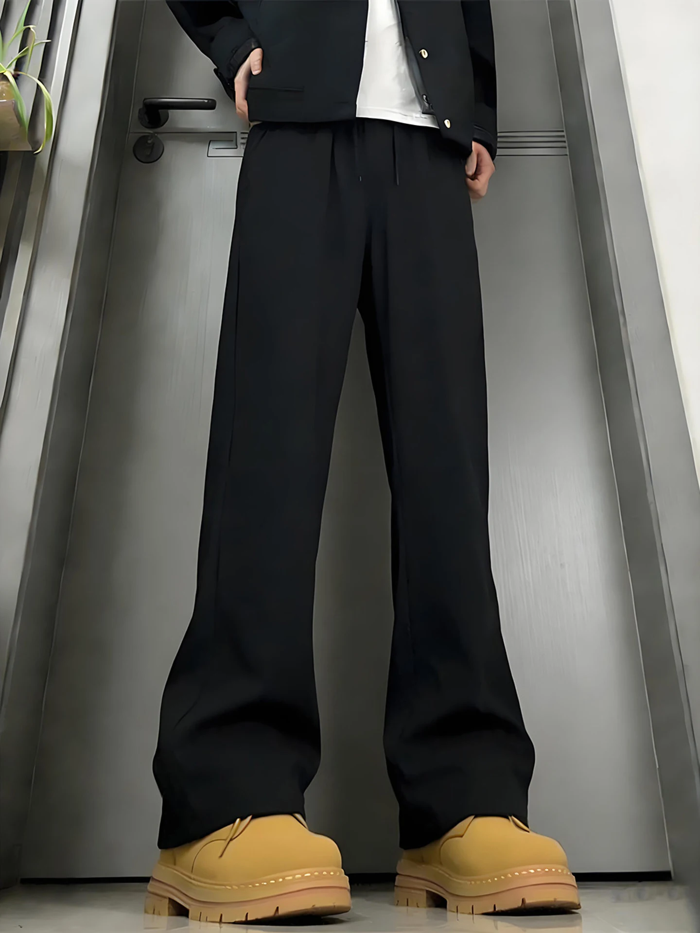 American Sle Men's Fce Lined Soft ell Cargo Pants Autumn Winter  Boots Casual Straight Leg West Pants
