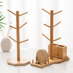 Tree Shape Coffee Tea Cup Holder Stand Home Kitchen Mug Hanging Display Rack Wood Storage Drinkware Shelf Home Storage