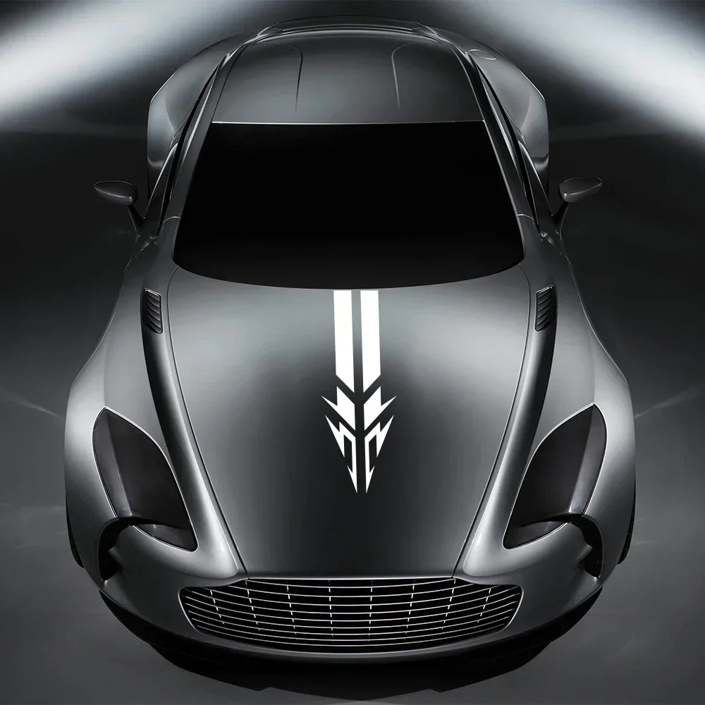 

Car Hood Stripe Sticker Auto Racing Flame Stripes Sticker Vinyl Waterproof Decor Auto Exterior Tuning Accessories For Truck/SUVs