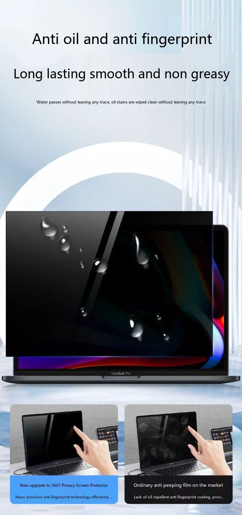 Vollflächig klebender Sichtschutz für MacBook 13-16 Zoll 360 ° Anti-Spionage-Film – Detail 12