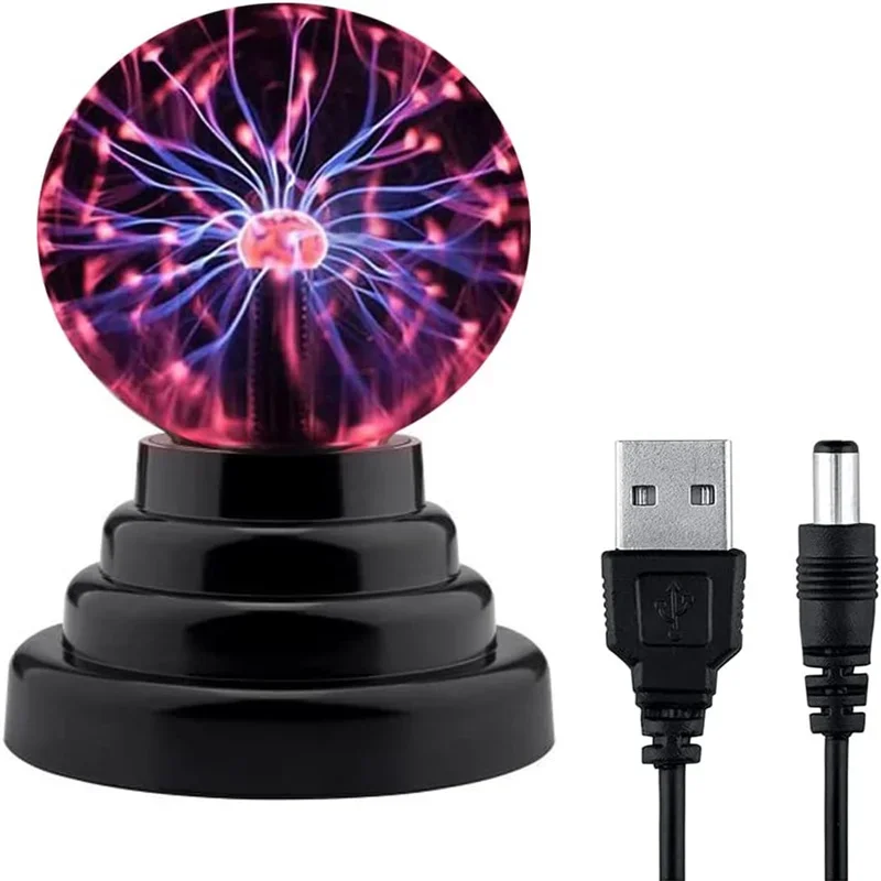 LED Magic Plasma Ball Lamp Touch Glass Night Light Ambient Lighting Christmas Party Bedroom Decor Children's Birthday Gift Toy