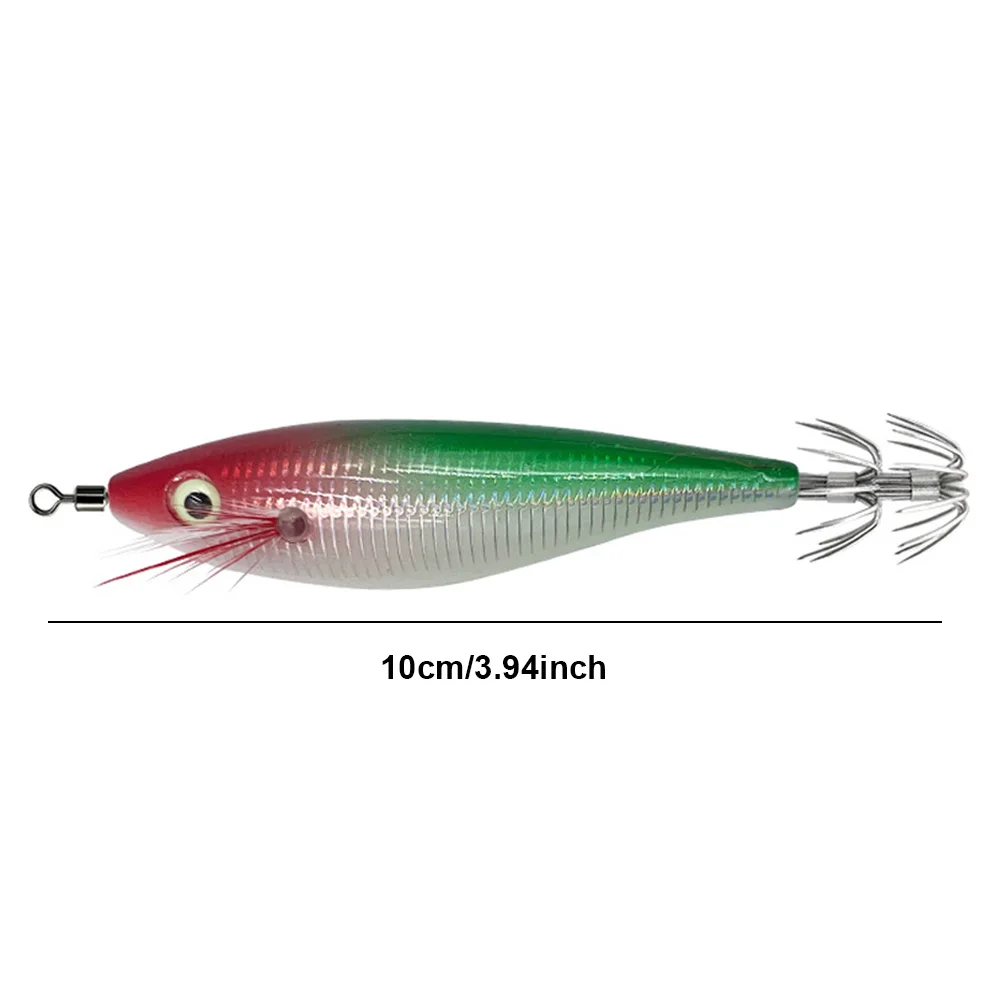 10g/10cm Lifelike Squid Hook Double Hook Glowing Octopus Bait Fishing Tackles Luminous Squid Jig Hooks for Saltwater Freshwater image 6