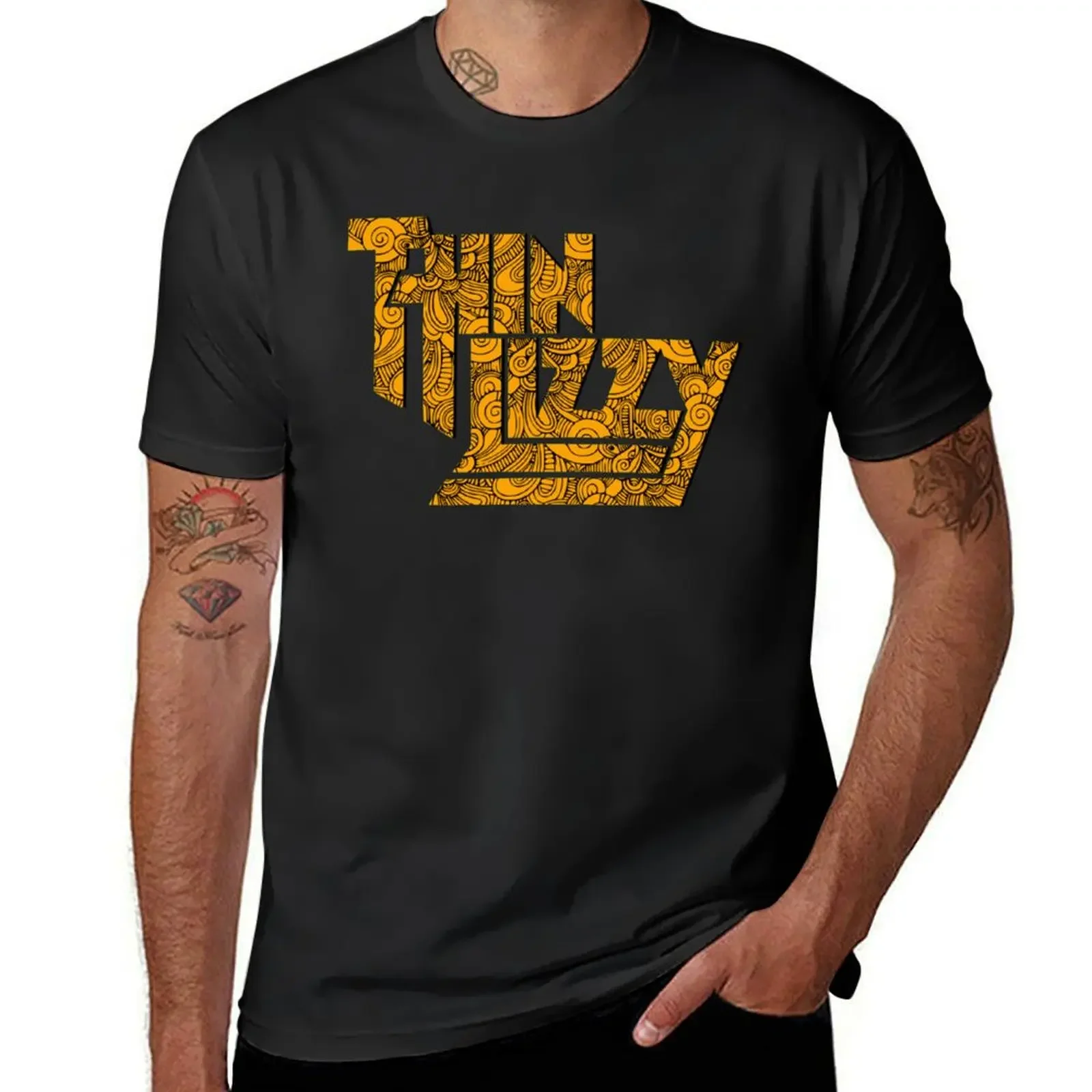 

Thin Lizzy text T-Shirt anime figures sports fans for a boy fitted t shirts for men