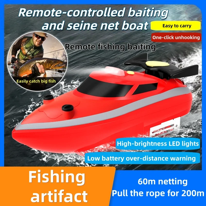 Remote-controlled Netting Boat Fishing Boat Automatic Unhooking Hook Feeding Bait Feeding Trawable Dual-motor Netting Boat