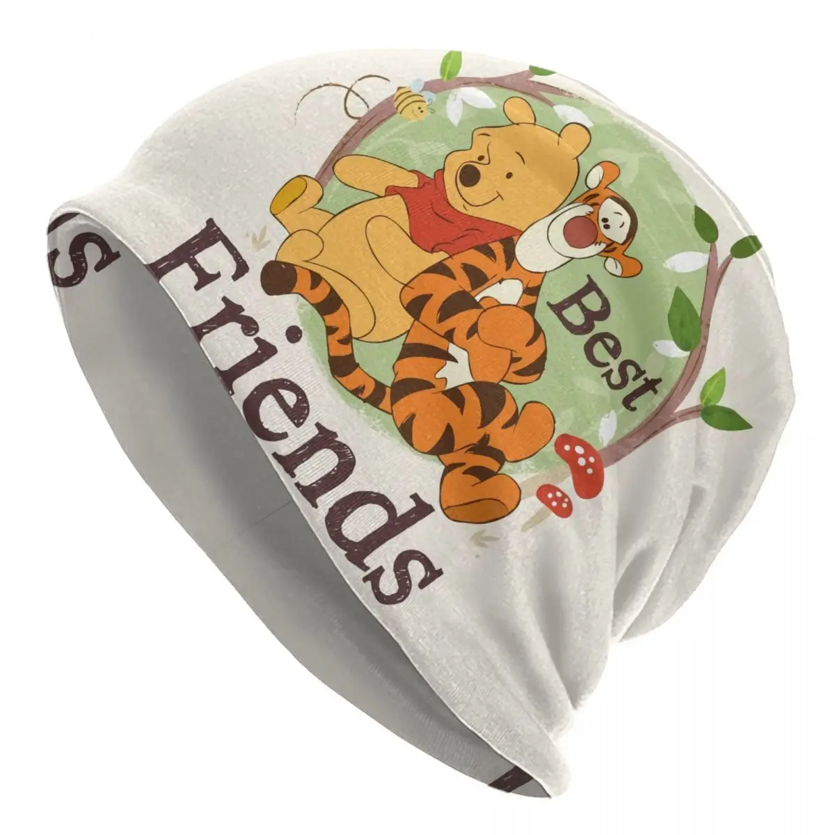 Custom Winnie Pooh Bear Tiger Anime Skullies Beanies Caps Hip Hop Winter Warm Women Men Knitting Hat Unisex Adult Bonnet Hats