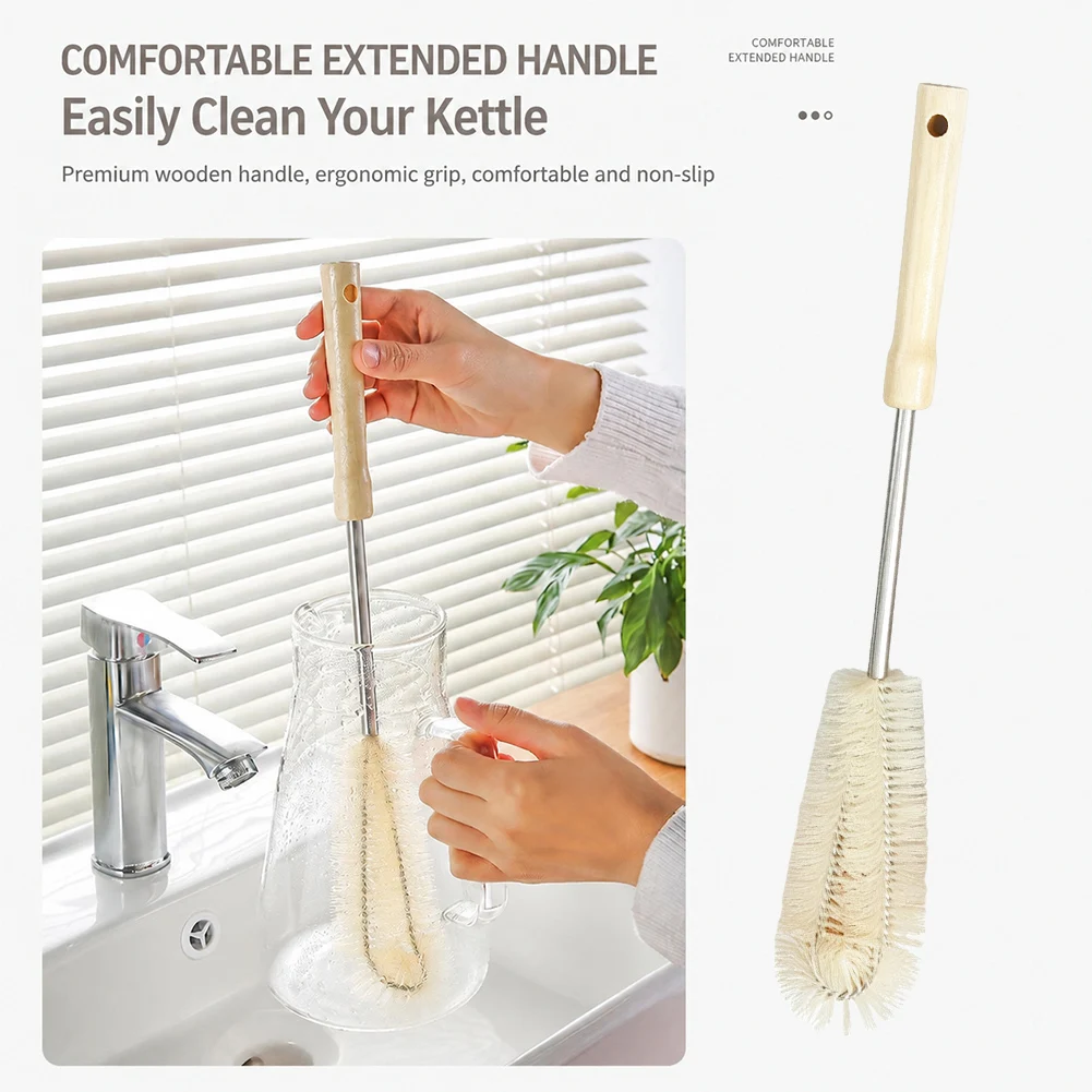 Long Handle ,Silicone Bottle Brush Blender Jar Juicer Glasswares Deep Cleaning Soft Bristle Brush Tool Kitchen Cleaning Tools