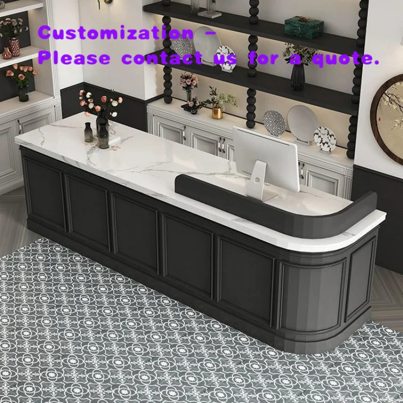 custom.Clothing Store Coffee Flower Operation Table bar Flower Shop Workbench Cashier Table Flower Table Marble Tabletop