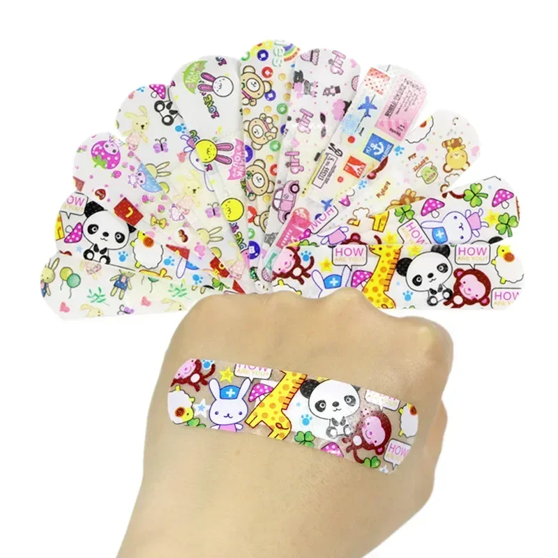 100pcs/120pcs Cartoon Band Aid Kawaii Wound Plaster for Kids Adhesive Bandages First Aid Dressing Strips Tape Patch Woundplast