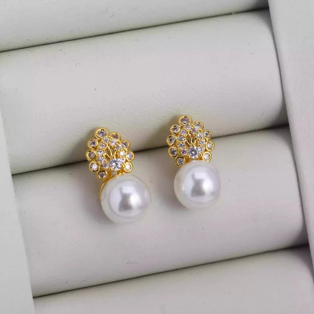 

10PCS S925 Sterling Silver Needle 18K Gold Wrapped Plated Brass Earring Settings Diy Jewelry Pearl Earrings Accessories