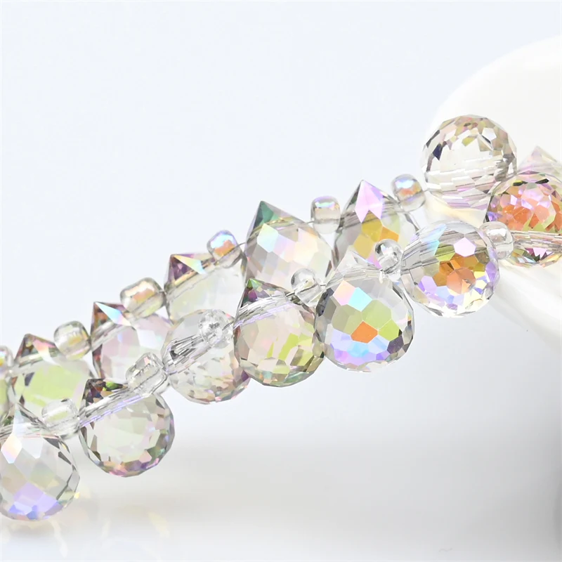Österreich AB Farbe Kristall Erdbeere Perlen 10*8mm Glänzende Facettierte Glas Perlen für Schmuck Machen DIY Hochzeit Kleid zubehör