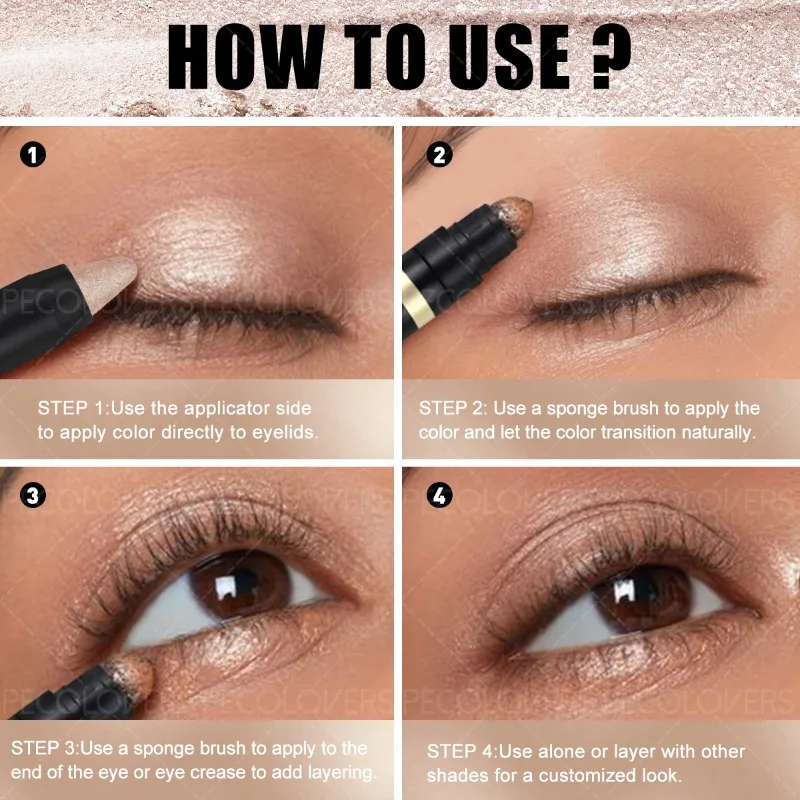 Double-headed Eye Shadow Stick, Eye Highlights, Brightens The Eyes, High Color Rendering, Shining and Charming Eyes