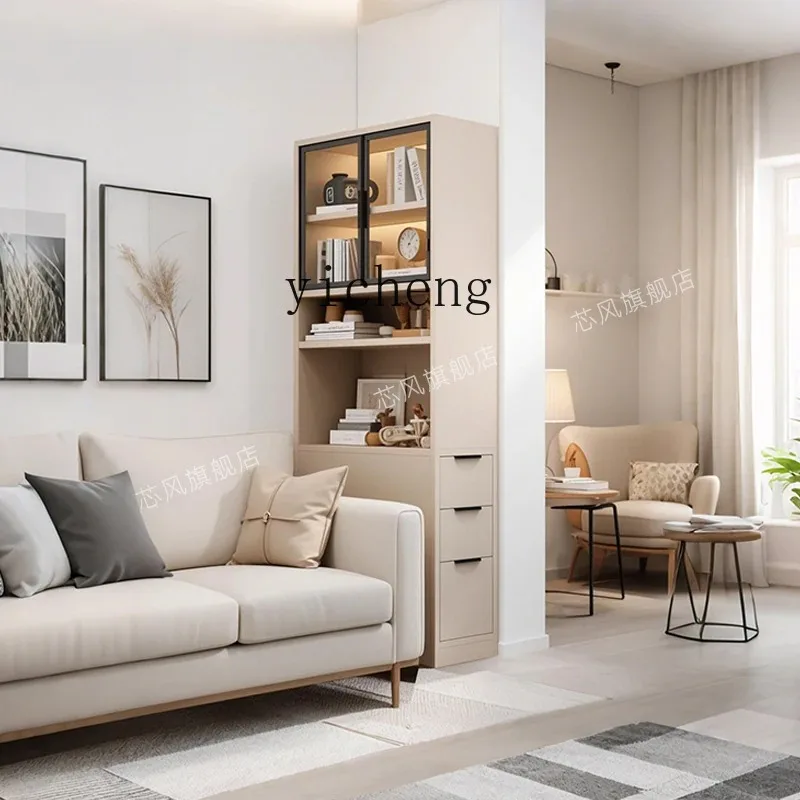 Solid Wood Sofa Side Cabinet Side Household Corner Crevice Storage Bedroom Storage Narrow CabinetD25