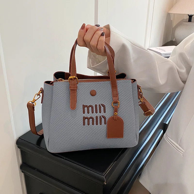 

2025 Monogram Tote Bag, Women's Vintage Top Handle Purse, Versatile Crossbody Day to Night Bag, Chic Sling Bag, Leather Shoulder