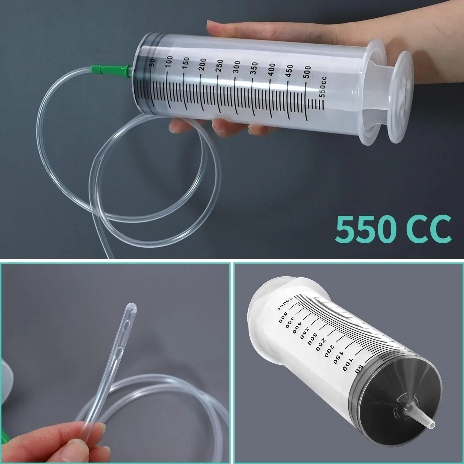 60ml-500ml Large-capacity Syringe Ink-filling Needle Glue Dispenser Pump with 1m Hose for Washing and Pumping Plastic Syringe